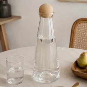 Botella De Vidrio Con Tapa De Madera