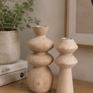 Candelabro Madera Grande 23x10cm