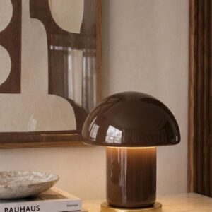 Lampara De Mesa Led Inalámbrica Honguito Chocolate