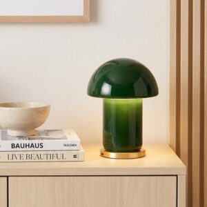 Lampara De Mesa Led Inalámbrica Honguito Verde