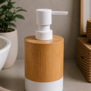 Dispenser De Bambú Redondo White
