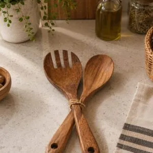 Set X2 Cucharas De Madera Acacia