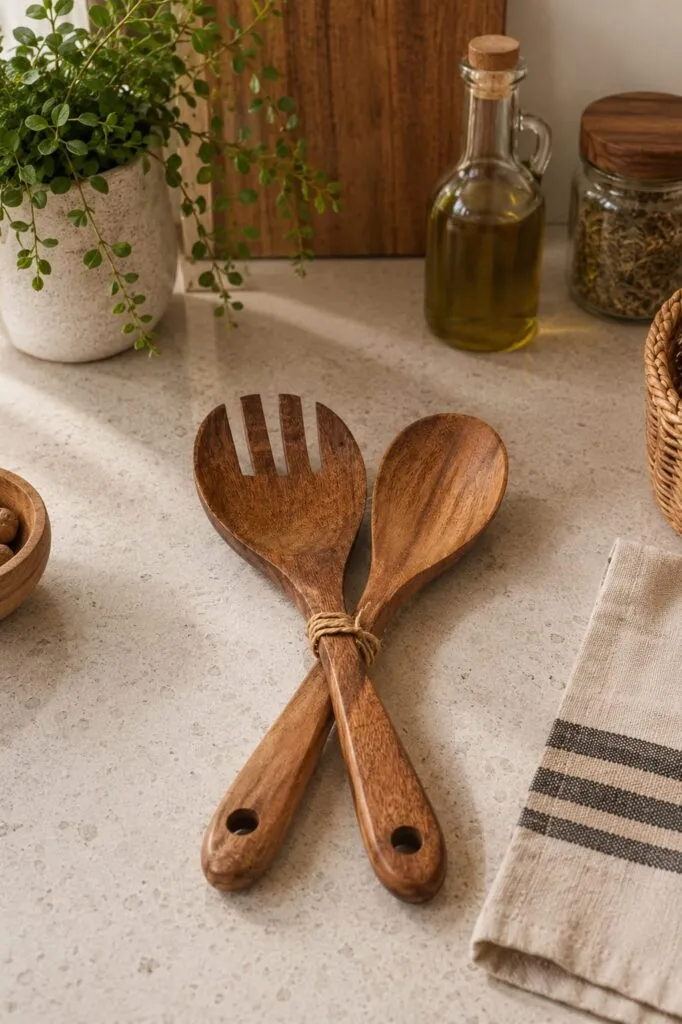 Set X2 Cucharas De Madera Acacia