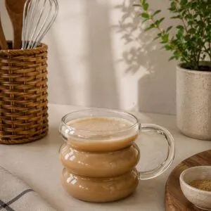 Taza De Vidrio Diseño Nube Con Asa 400ml