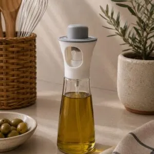 Aceitera Vidrio C/ Rociador Y Tapa Bca