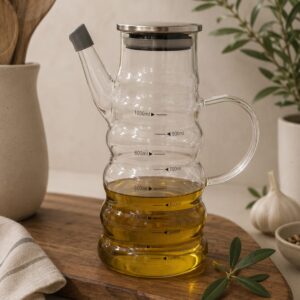 Aceitera vidrio Diseño Nube C/ Asa y Pico 900ml
