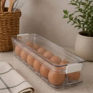 Huevera Rectangular Con Tapa Para 12 Huevos