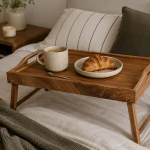 Bandeja De Madera Acacia Con Patas Plegable