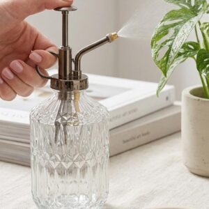 Vaporizador Vidrio Transparente Rombos Con Bomba Peltre 400ml