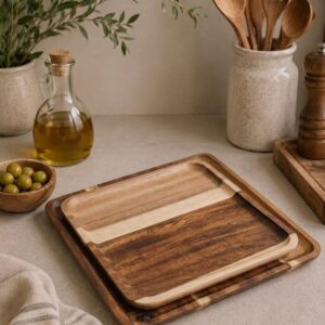 Bandeja de Madera Acacia Cuadrada (L)