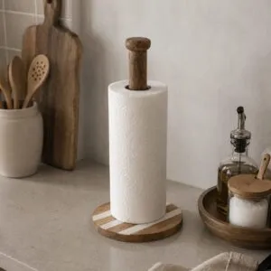 Porta Rollo Madera Redondo 34x17cm