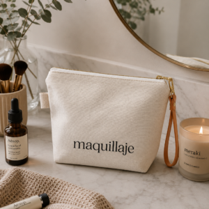 Neceser Maquillaje Agarradera Cuero