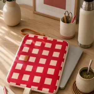 Porta Notebook Chroma Cuadrille Rosa/Borravino 14"