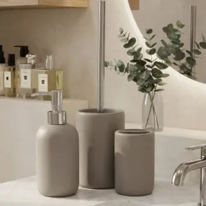 Cepillo De Baño Liso Gris Y Plateado