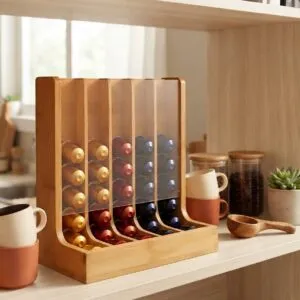 Organizador de Cápsulas de Café en Bambú