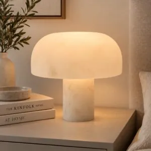 Lampara Led Inalámbrica Forma Domo Simil Alabastro