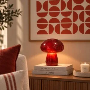 Lampara Vino Led Inalámbrica De Vidrio Mini Hongo