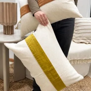 Almohadon Amarillo Quemado/ Terracota Pana 60x40cm Desmontable