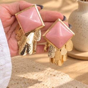 Aros En Dorado y Rosa